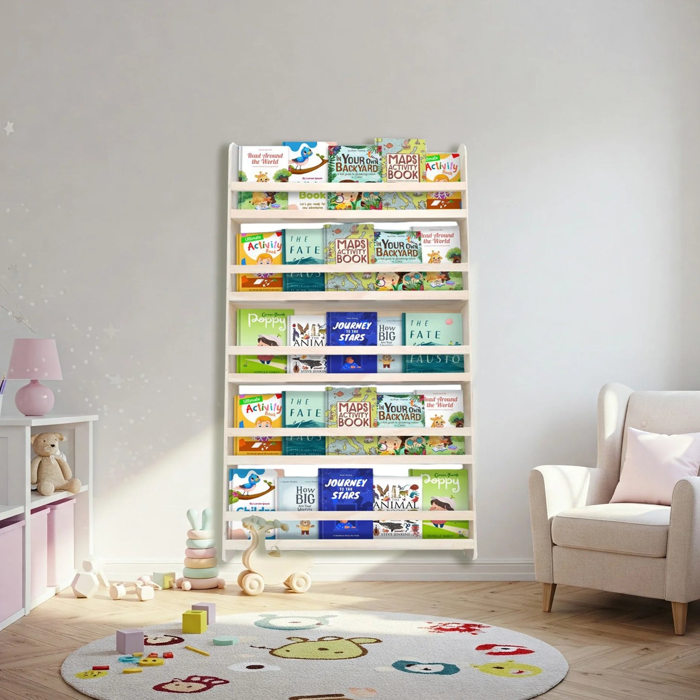 Five tier Montessori Bookshelves