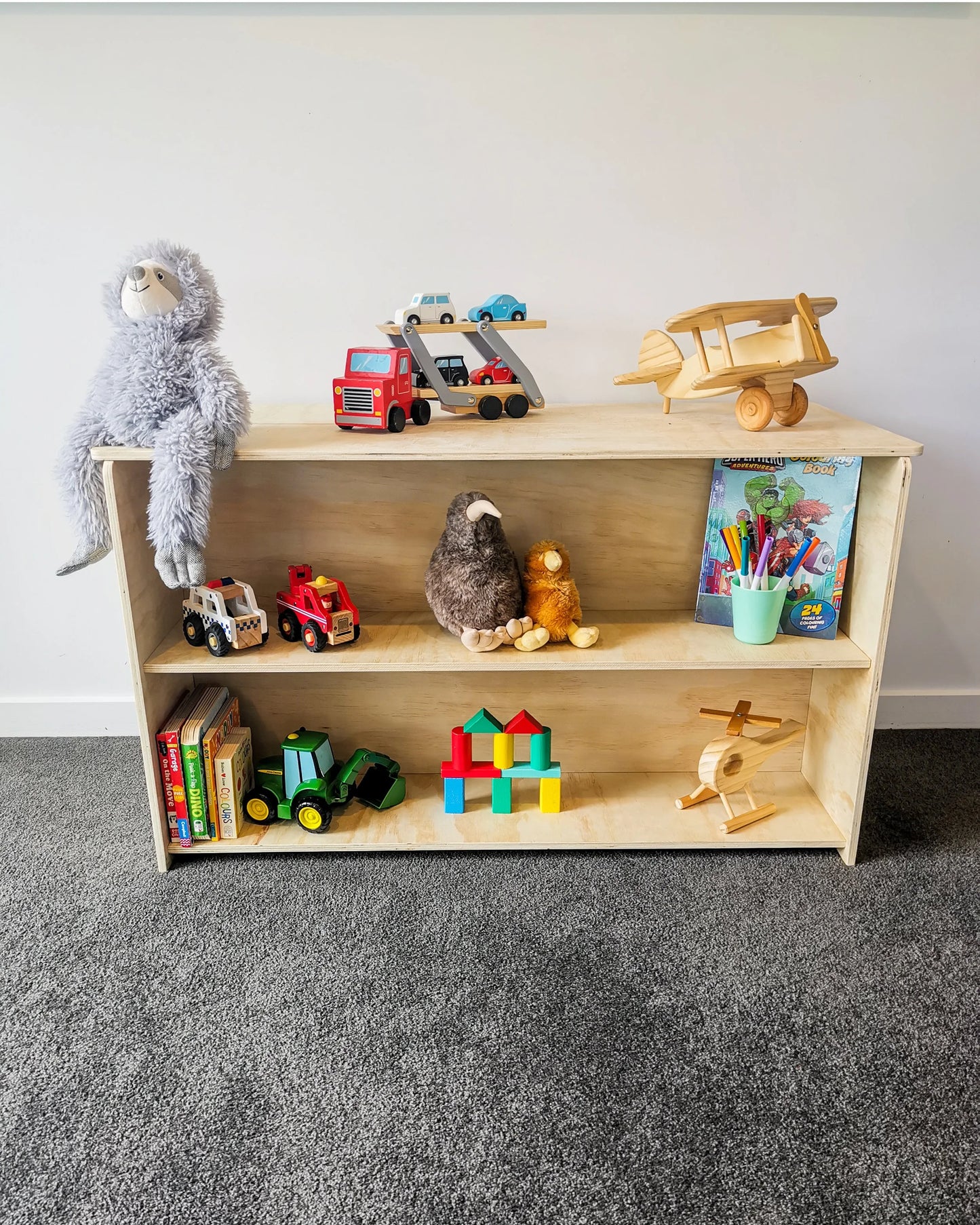 Montessori Toy Shelf with Hidden Storage
