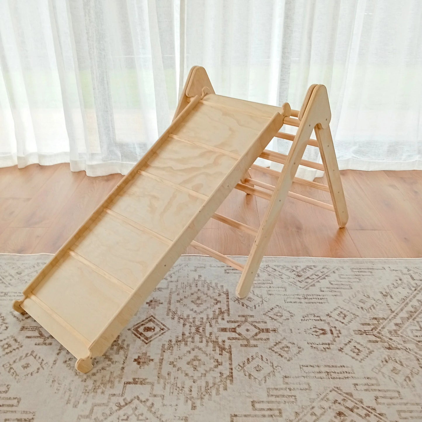 Pikler Ramp & Slide – 110 cm Wooden Climbing and Sliding Attachment