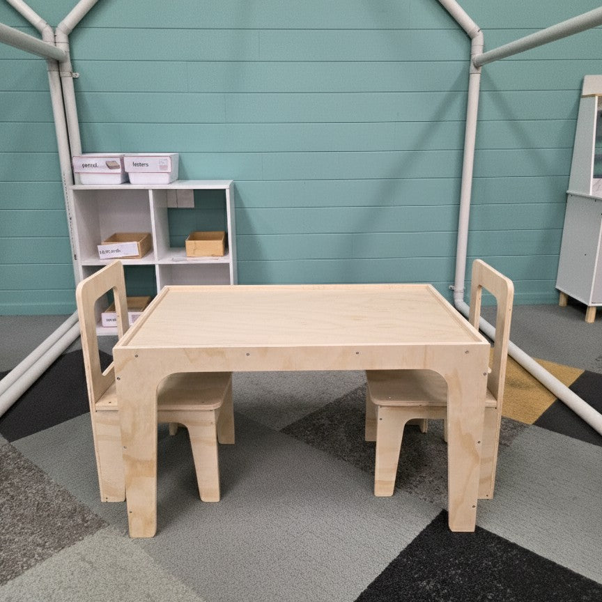 Wooden Kids Table and Chairs Set | NZ Made Toddler Play Furniture
