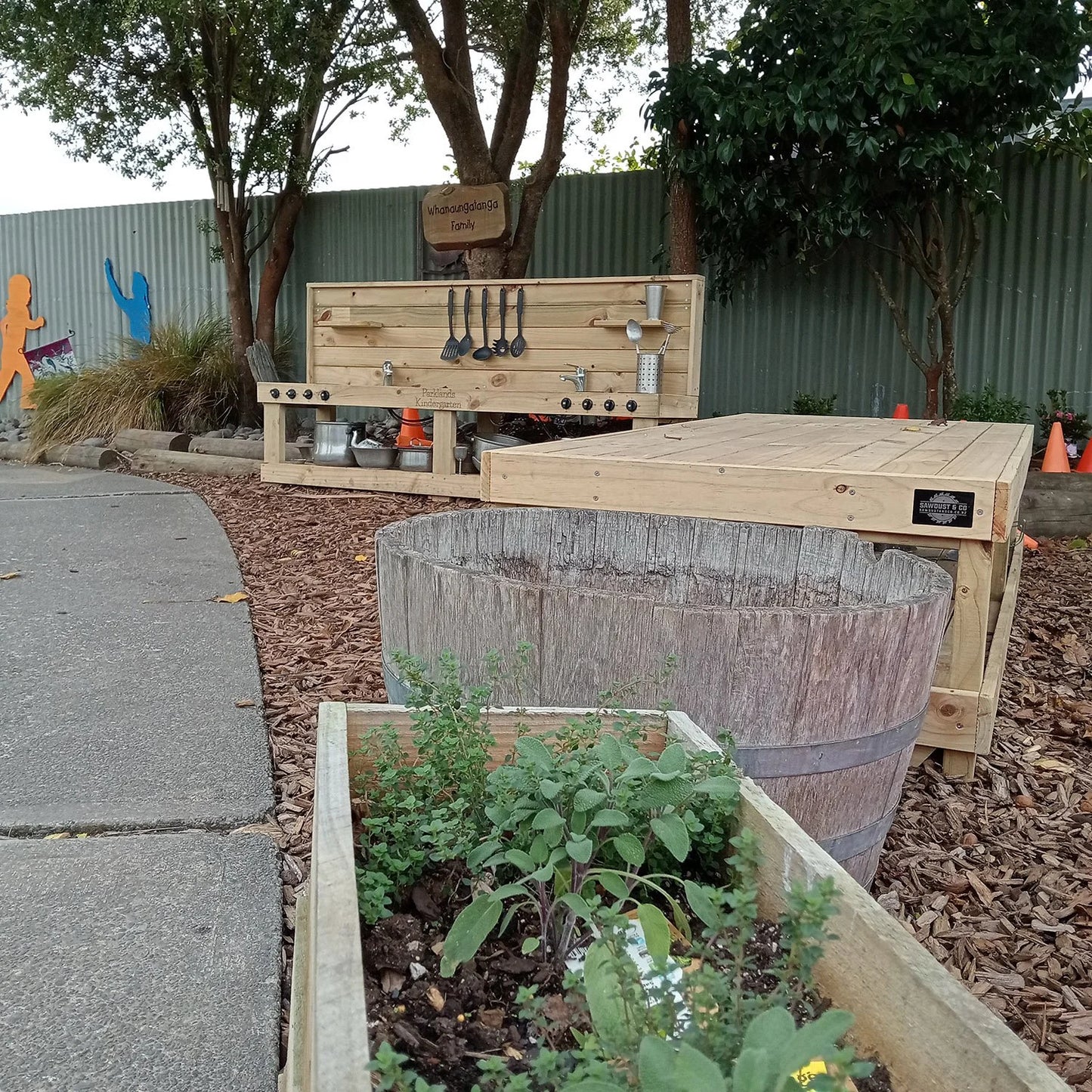 2.0 m Mud Kitchen – Preschool Edition: Dual Play Zones & Outdoor Durability