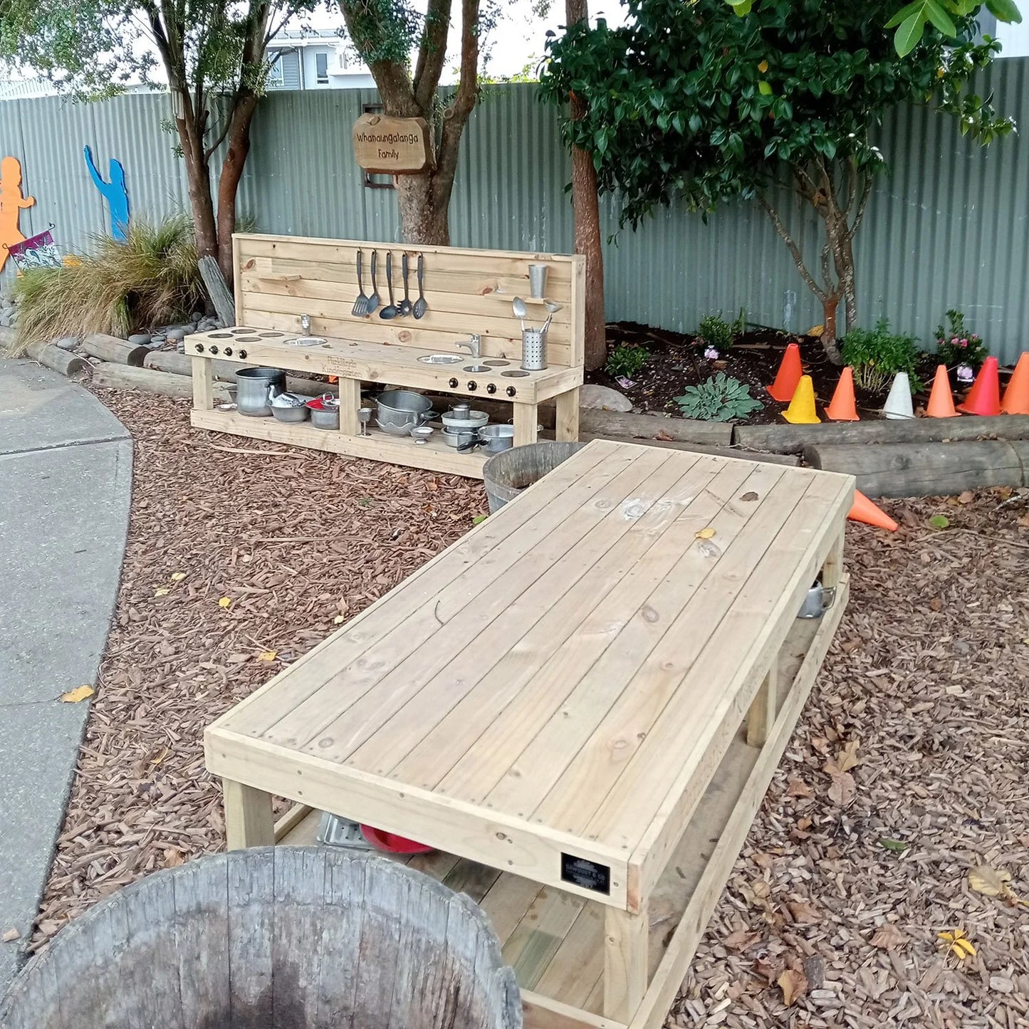 2.0 m Mud Kitchen – Preschool Edition: Dual Play Zones & Outdoor Durability