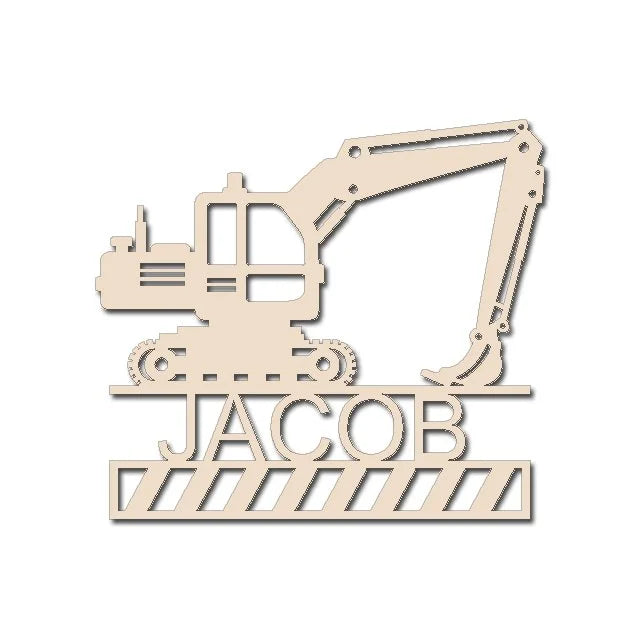 Digger Wall Decor - Personalized Name Plate