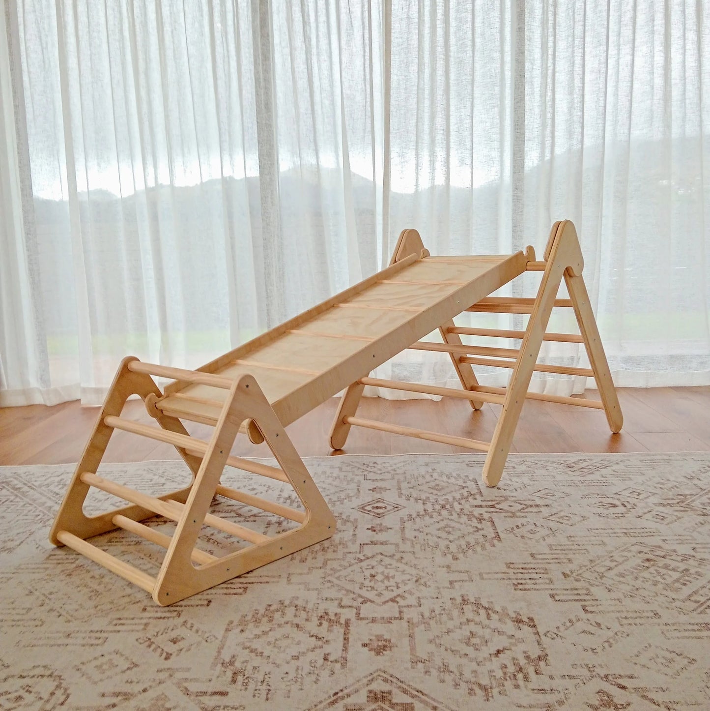 Large Pikler Triangle with Mini Triangle and Ramp Slide bundle