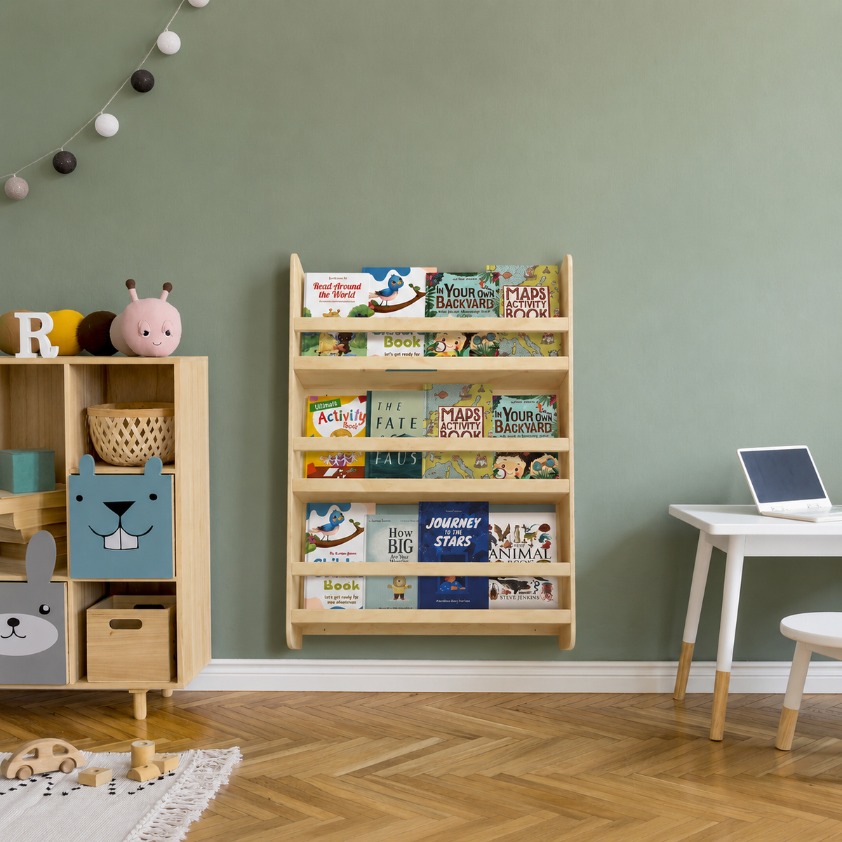 Wooden children’s bookshelf