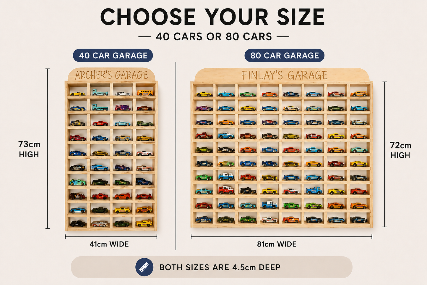 Personalised Hot Wheels Car Wall Display