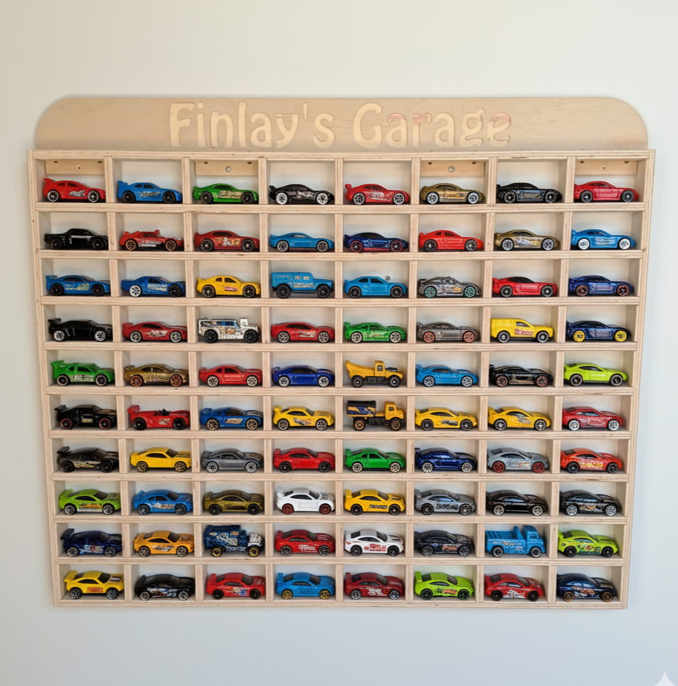 Personalised Hot Wheels Car Wall Display — Stylish, Space-Saving & NZ Made