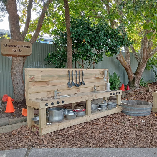2.0 m Mud Kitchen – Preschool Edition: Dual Play Zones & Outdoor Durability
