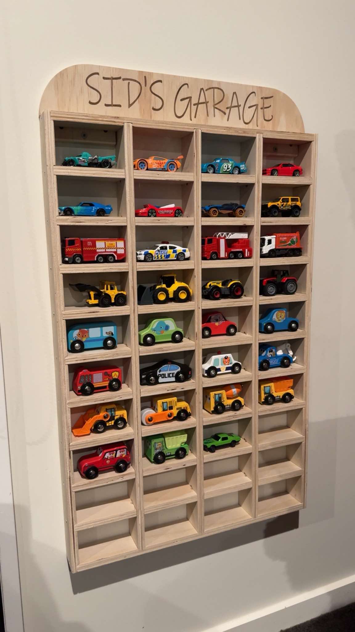 Personalised Hot Wheels Car Wall Display — Stylish, Space-Saving & NZ Made