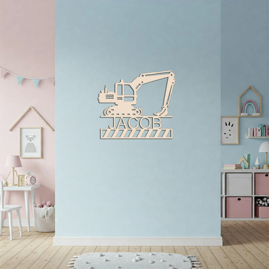 Digger Wall Decor - Personalized Name Plate